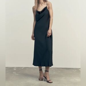 ZARA RHINESTONE STRAP SLIP DRESS